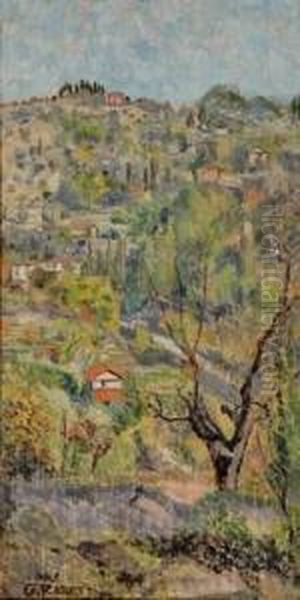 Maison Adossees A La Colline , Plougastel Oil Painting by Georges Rasetti