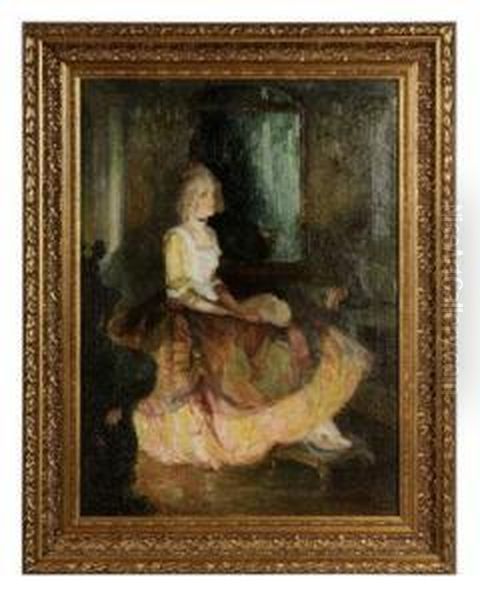 Colonial Belle Oil Painting by Walter G. Ratterman