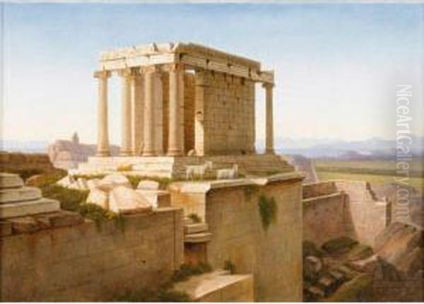 Ruines De L'acropole, Athenes Oil Painting by Andre Raulin