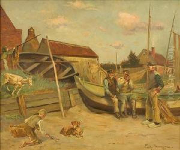 Fishermens Tales Oil Painting by Friedrich, Fritz Raupp