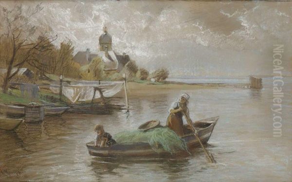 Am Ufer Der Fraueninsel Oil Painting by Karl Raupp