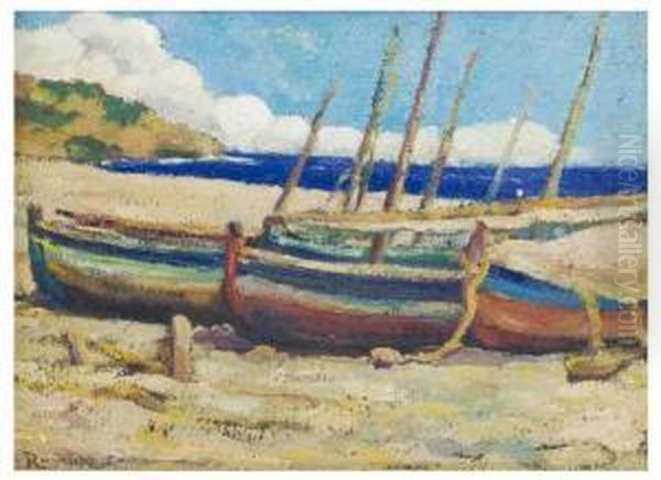 Barcas Oil Painting by Nicolas Raurich Y Petre