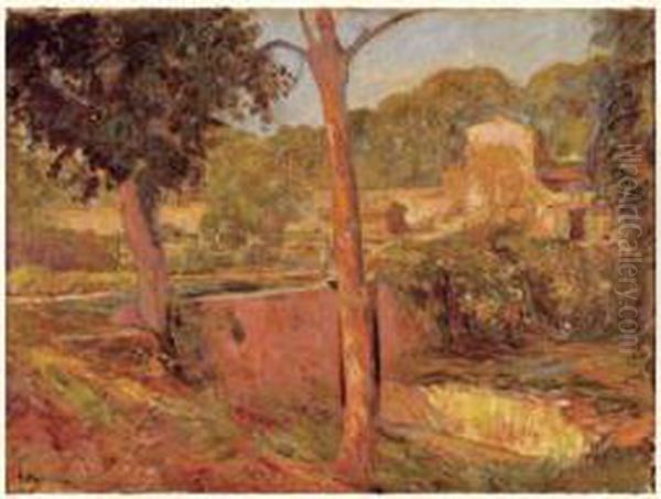 Village Provencal Oil Painting by Joseph Ravaisou