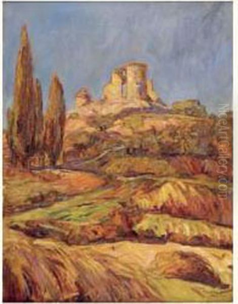 Les Ruines Du Manoir Oil Painting by Joseph Ravaisou