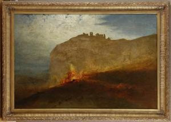 Castle Carreg Cennen Oil Painting by John Samuel Raven