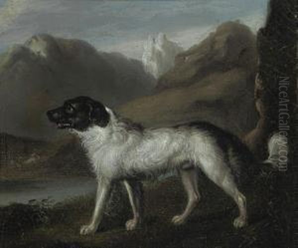 A Mountain Hound Oil Painting by Samuel Raven