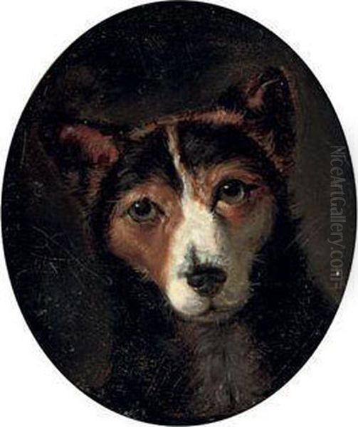 A Favourite Terrier Oil Painting by Samuel Raven