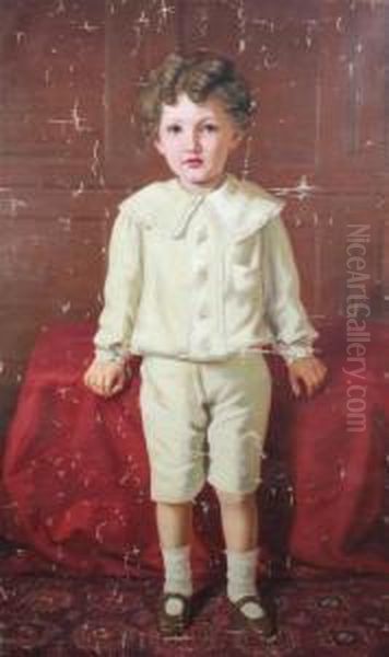 Full Length Portrait Of A Boy Oil Painting by Raja Ravi Varma