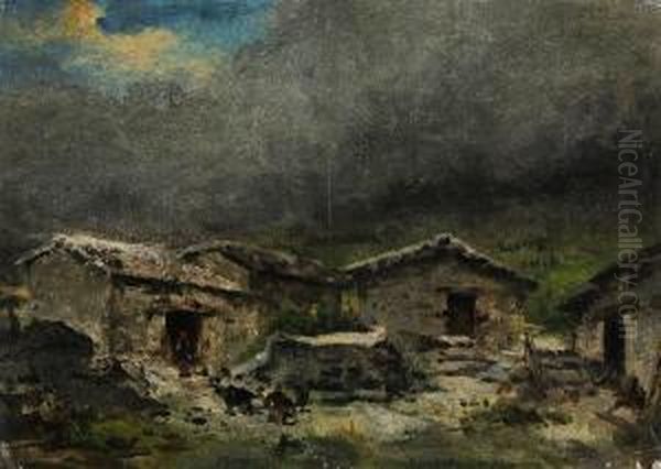 Ceresole Per Groscavallo (ricordo) Oil Painting by Lodovico Raymond