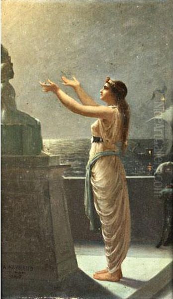 Une Pretresse D'isis Oil Painting by Auguste Raynaud