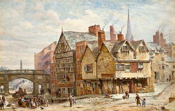 The Edgar Inn, Shipgate Street, Chester Oil Painting by Louise Rayner