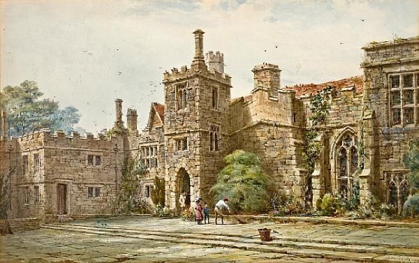 Haddon Hall, Derbyshire Oil Painting by Louise Rayner