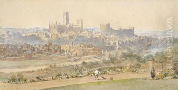 View Of Durham Oil Painting by Louise Rayner