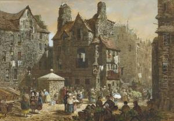 John Knox's House, Edinburgh Oil Painting by Louise Rayner