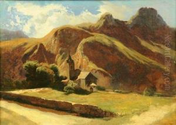 Paesaggio Montano Oil Painting by Ernesto Rayper