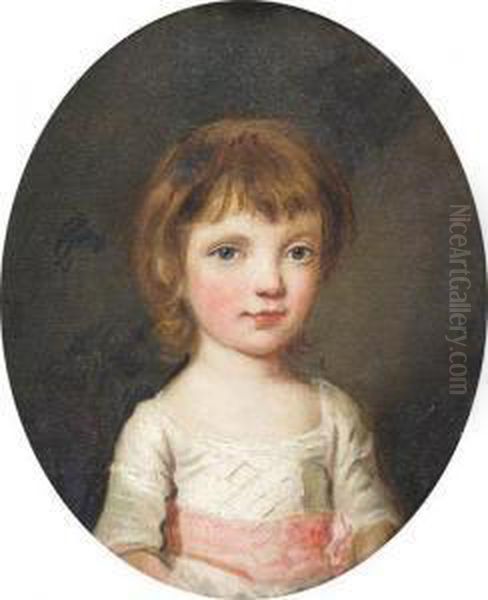 Portrait Of A Young Girl In A Pink Sash Oil Painting by Catherine Read