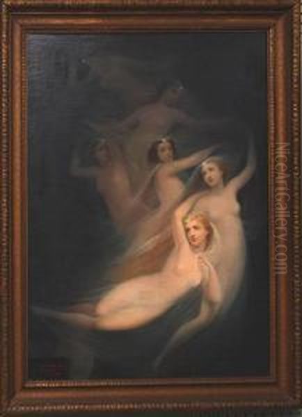 Floating Ethereal Women Oil Painting by Thomas Buchanan Read