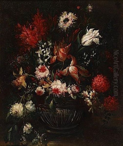 Nature Morte Au Bouquet De Fleurs Oil Painting by Tommaso Realfonso