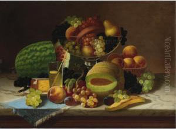 Fruit Piece Oil Painting by Carducius Plantagenet Ream