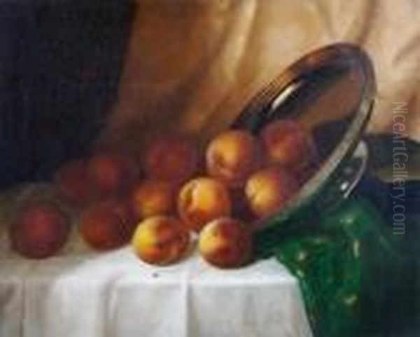 Still Life With Peaches Oil Painting by Morston Constantine Ream