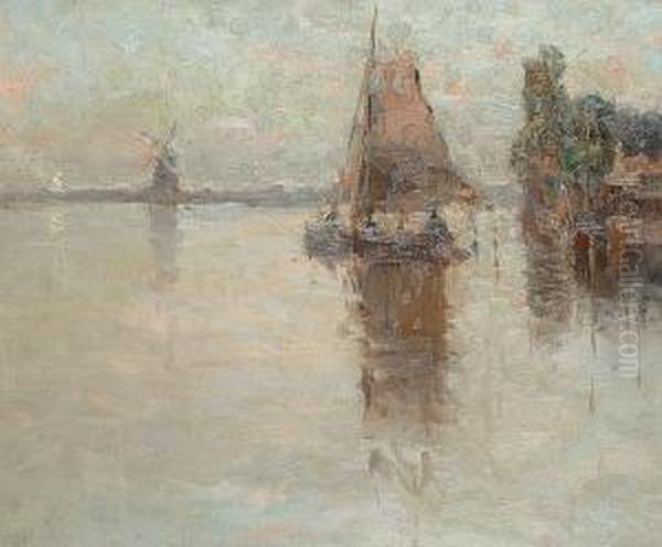 View In Holland Oil Painting by Wilbur Aaron Reaser