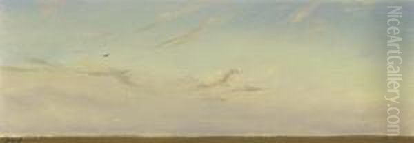 Horizon Landscape With Bird Oil Painting by Charles Franklin Reaugh