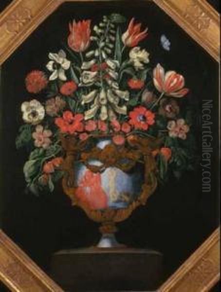 Vaso Di Fiori Oil Painting by Giacomo Recco