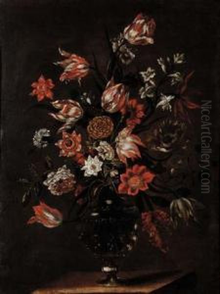 Vaso Di Fiori Oil Painting by Giuseppe Recco