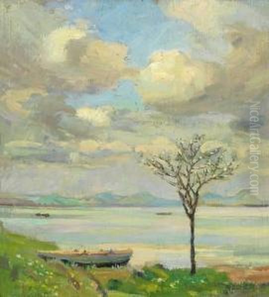 Fruhling Ambodensee Oil Painting by Peter Emil Recher