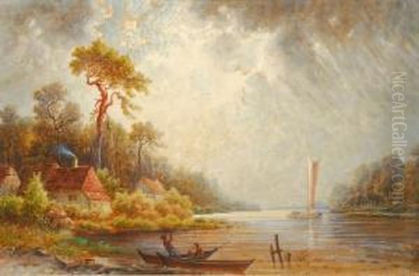 Am Flus Oil Painting by Gardner Arnold Reckhard