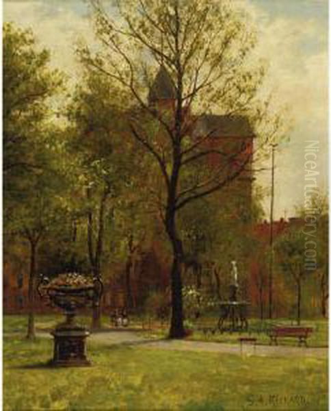 Gramercy Park Oil Painting by Gardner Arnold Reckhard