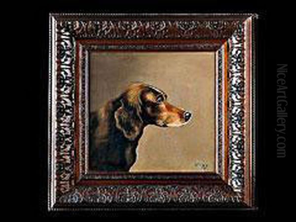 Kopf Eines Jagdhundes (setter) Oil Painting by Otto Recknagel