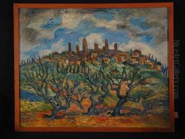 San Gimignano Oil Painting by Heinrich Richard Reder