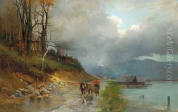 Der Heimweg Oil Painting by Heinrich Richard Reder