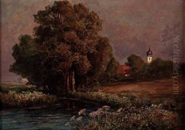 Abendstimmung Oil Painting by Franz Reder-Broily