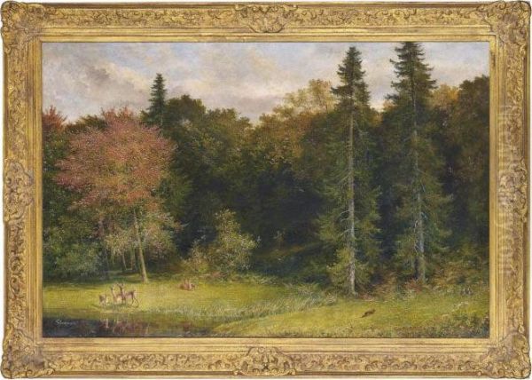 Startled Foresters Oil Painting by Richard Redgrave