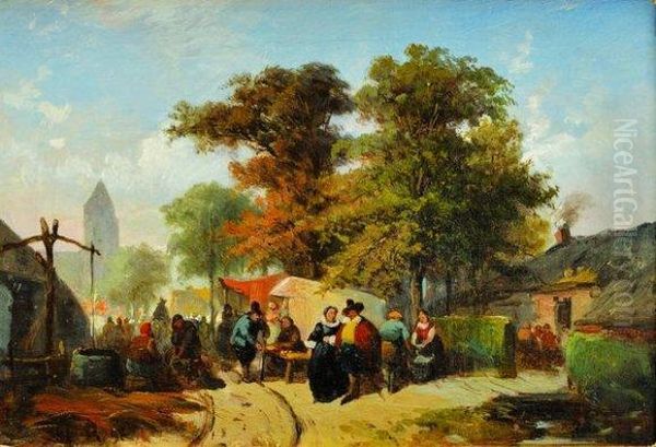 Scene De Marche Oil Painting by Laurent Herman Redig