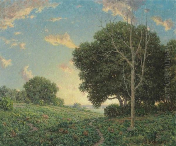 Sunset In The Valley Oil Painting by Granville Redmond