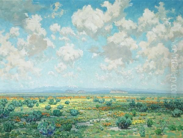 High Desert In Bloom Oil Painting by Granville Redmond