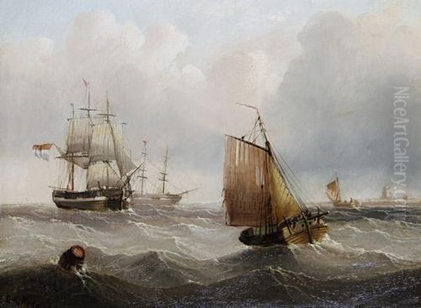 Marine Scenes, A Pair Oil Painting by Edward King Redmore