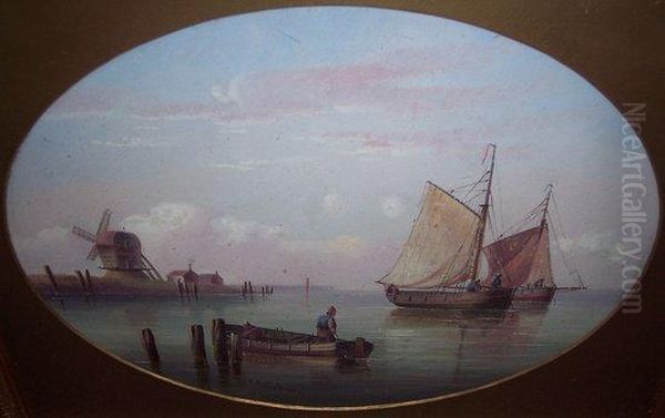 Fishing Boats Oil Painting by Edward King Redmore