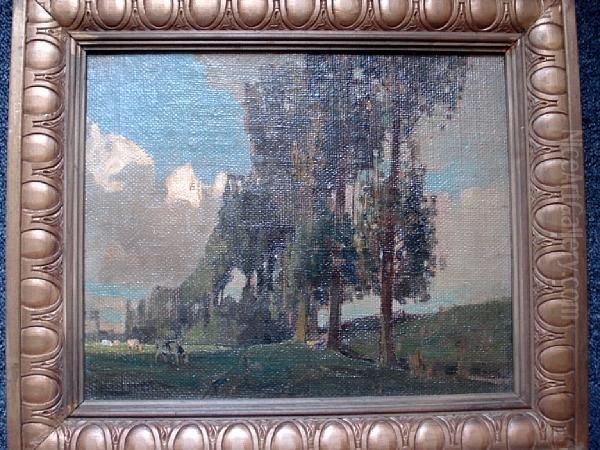 Poplars Oil Painting by William Josiah Redworth