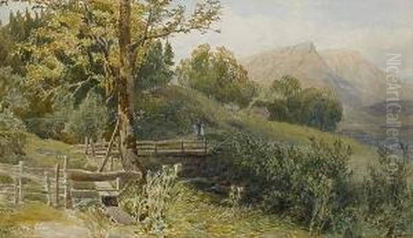 Landscape With Figures Oil Painting by Joseph Charles Reed