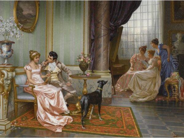 Admiration Oil Painting by Vittorio Reggianini