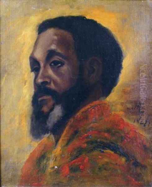 Portrait De Nubien Oil Painting by Henri Alexandre Georges Regnault