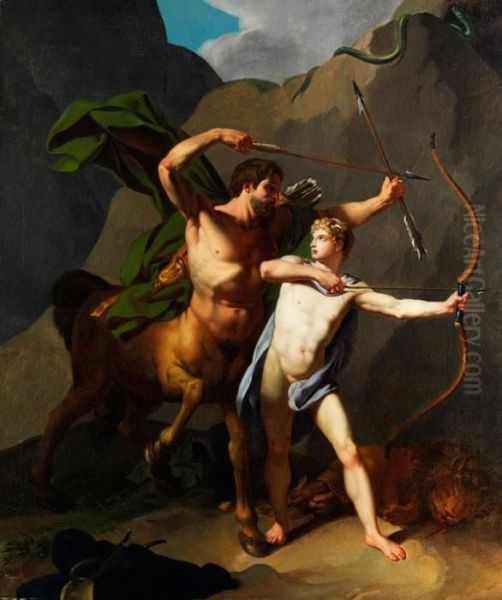 L'education D'achille (die Erziehung Desachilles) Oil Painting by Jean-Baptiste Regnault