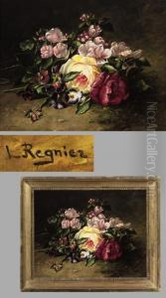 Blumenstilleben Oil Painting by Ludovic Regnier