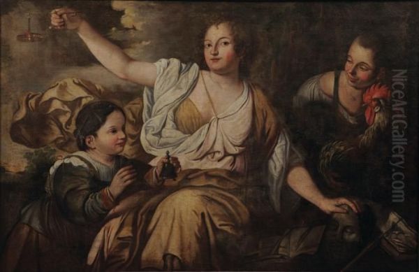 Figure Allegorique De La Justice Oil Painting by Niccolo Renieri (see Regnier, Nicolas)