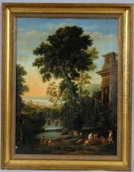 Sudliche Ideallandschaft Oil Painting by Friedrich Rehberg