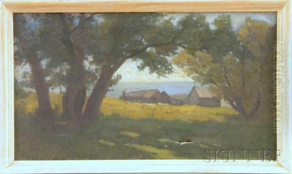 Houses By The Shore Oil Painting by Frank Knox Morton Rehn